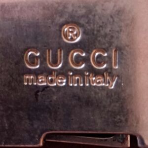 Gucci Blue and Silver Leather Belt